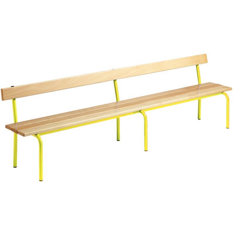 Ref. 92368, Banc avec dossier L200cm T3 jaune, marque N.C