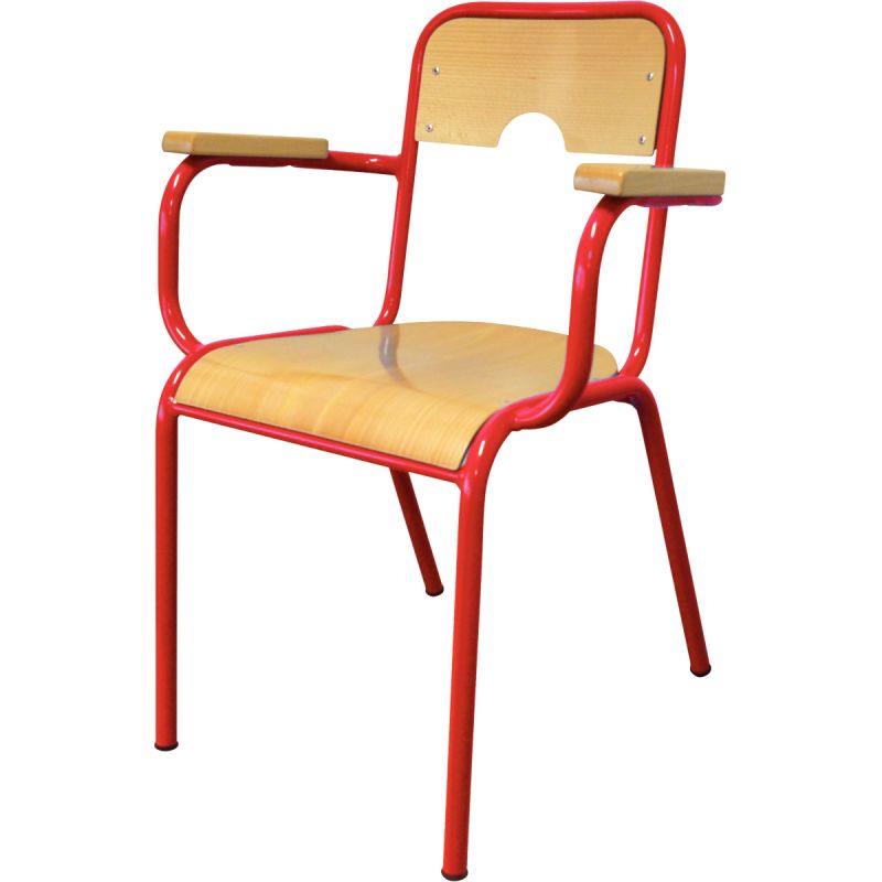 Ref. 92961, Chaise du professeur avec accoudoirs T6 rouge, Rouge, marque N.C