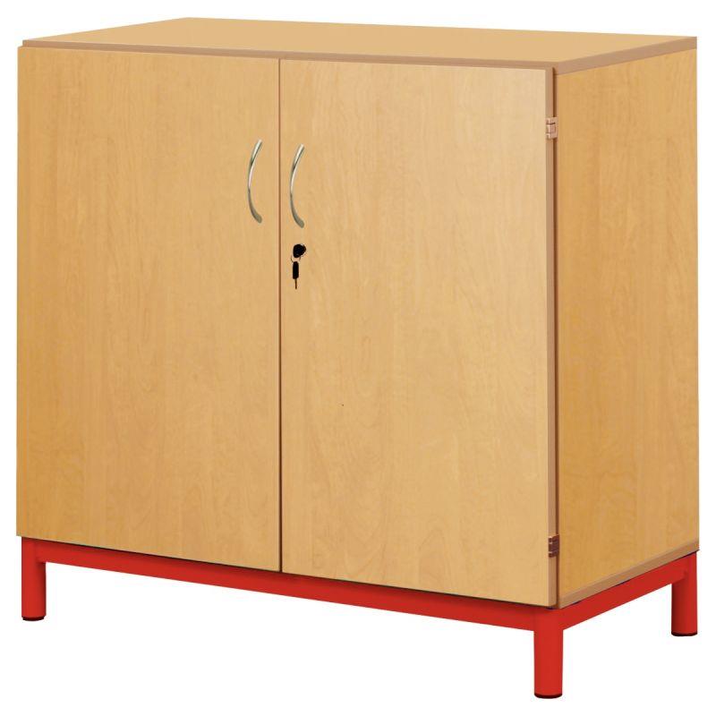 Ref. 92969, Armoire basse portes battantes 95x120x45cm rouge, Rouge, marque N.C