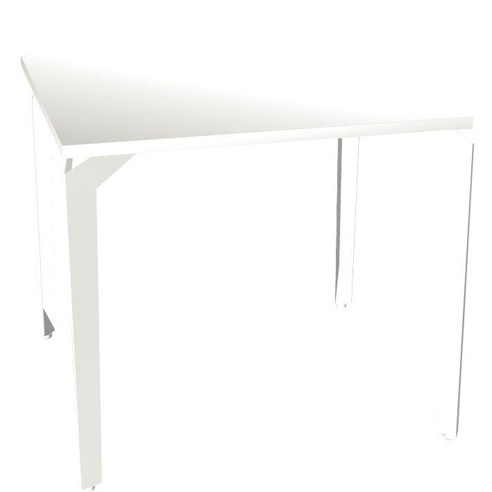 Ref. 93314, Bureau individuel élément départ L80 cm Paris plateau Blanc piètement Blanc, marque HARMONY