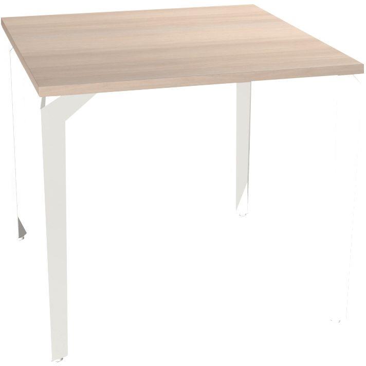 Ref. 93315, Bureau individuel élément départ L80 cm Paris plateau Acacia piètement Blanc, marque HARMONY