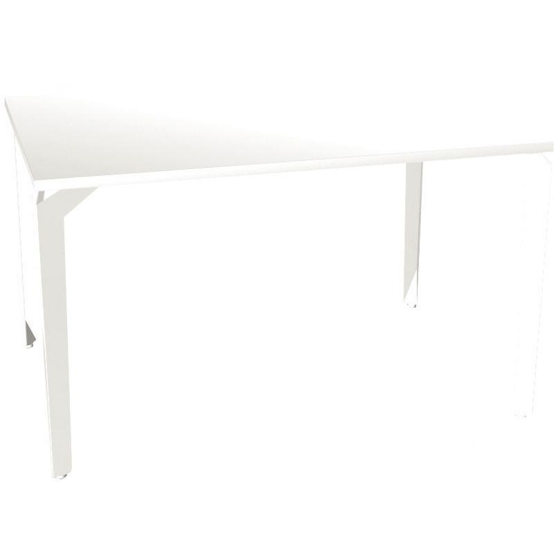 Ref. 93318, Bureau individuel élément départ L120 cm Paris plateau Blanc piètement Blanc, marque HARMONY