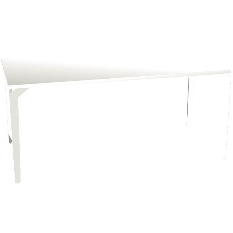 Ref. 93326, Bureau individuel élément départ L160 cm Paris plateau Blanc piètement Blanc, marque HARMONY