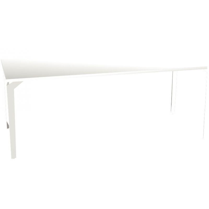 Ref. 93330, Bureau individuel élément départ L180 cm Paris plateau Blanc piètement Blanc, marque HARMONY