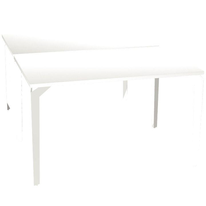 Ref. 93334, Bureau poste face à face élément départ L120 cm Paris plateau Blanc piètement Blanc, marque HARMONY