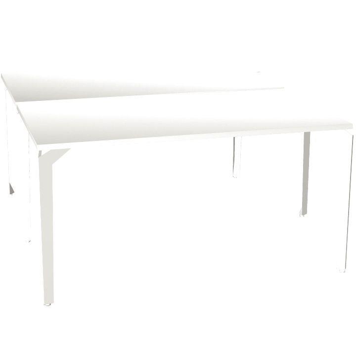 Ref. 93338, Bureau poste face à face élément départ L140 cm Paris plateau Blanc piètement Blanc, marque HARMONY