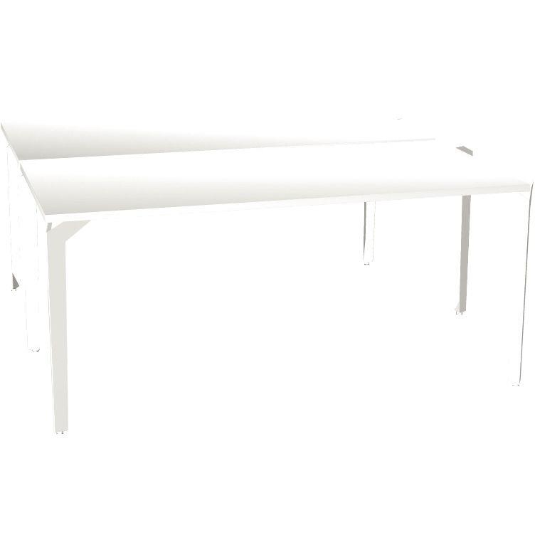 Ref. 93342, Bureau poste face à face élément départ L160 cm Paris plateau Blanc piètement Blanc, marque HARMONY