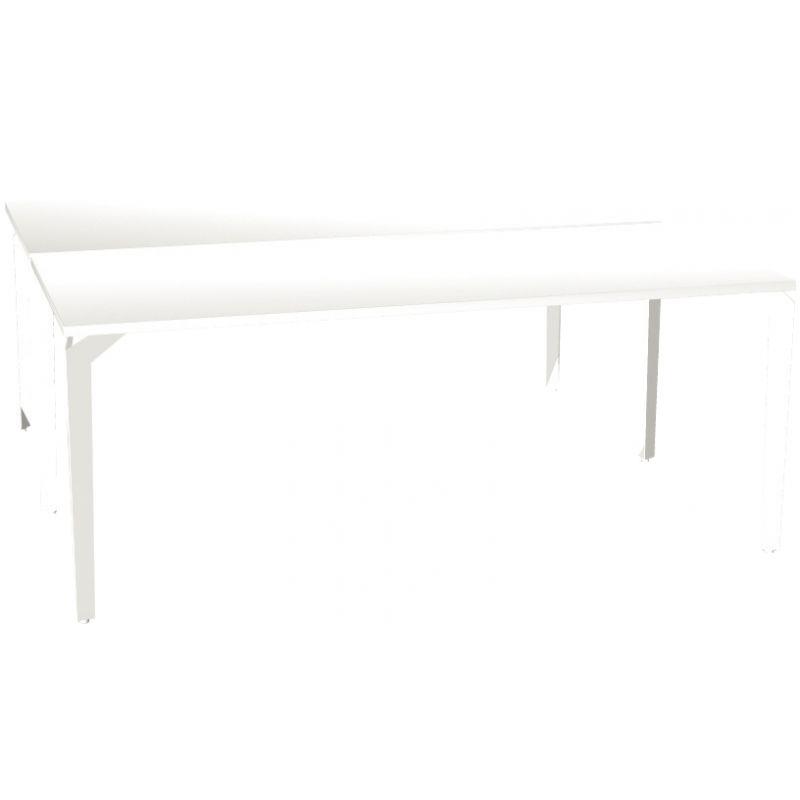 Ref. 93346, Bureau poste face à face élément départ L180 cm Paris plateau Blanc piètement Blanc, marque HARMONY
