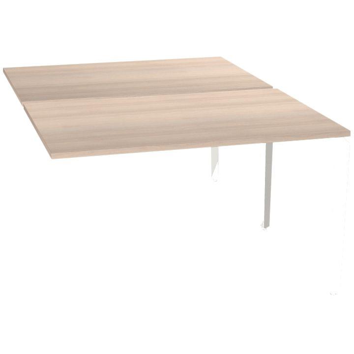 Ref. 93351, Bureau poste face à face élément suivant L120 cm Paris plateau Acacia piètement Blanc, marque HARMONY