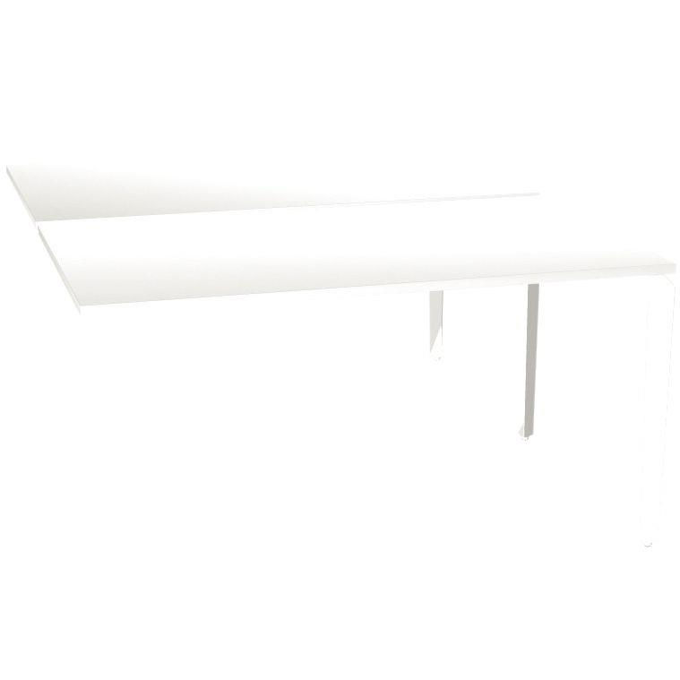 Ref. 93354, Bureau poste face à face élément suivant L140 cm Paris plateau Blanc piètement Blanc, marque HARMONY