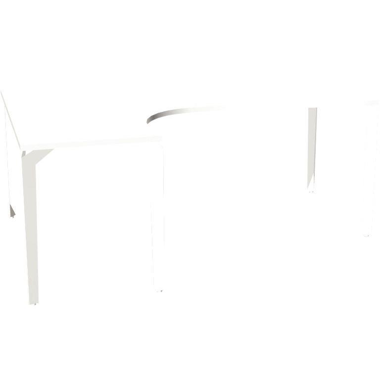 Ref. 93370, Bureau plan compact 90° asymétrique gauche L180 cm x P120 cm Paris plateau Blanc piètement Blanc, marque HARMONY
