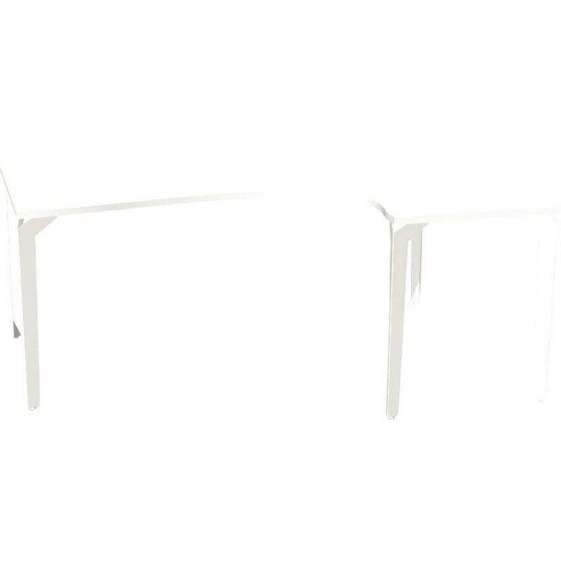 Ref. 93378, Bureau plan compact 90° asymétrique droit L180 cm x P120 cm Paris plateau Blanc piètement Blanc, marque HARMONY