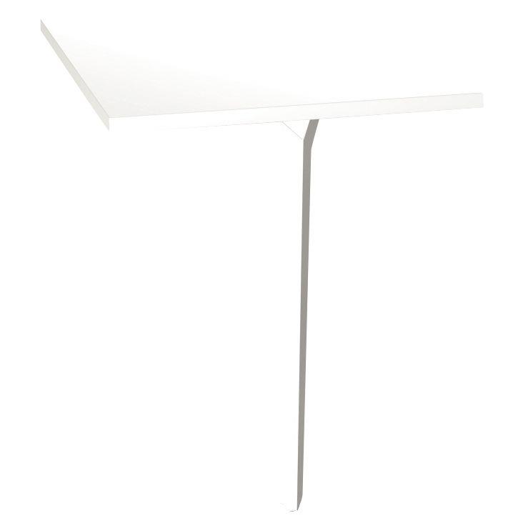 Ref. 93382, Retour bureau éco L80 cm Paris plateau Acacia piètement Blanc, marque HARMONY