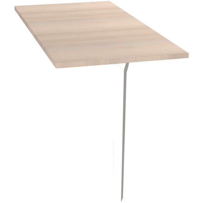 Ref. 93391, Retour bureau éco L120 cm Paris plateau Blanc piètement Blanc, marque HARMONY