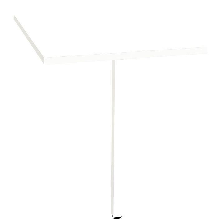 Ref. 93394, Retour sur 1 pied L80 cm Optim'' plateau Blanc piètement Blanc, marque HARMONY