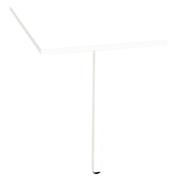 Ref. 93396, Retour sur 1 pied L100 cm Optim'' plateau Blanc piètement Blanc, marque HARMONY