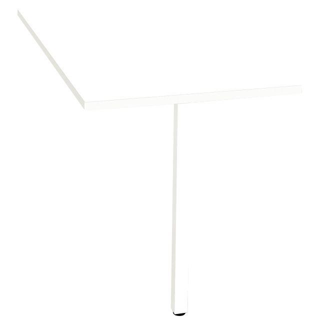 Ref. 93398, Retour sur 1 pied L120 cm Optim'' plateau Blanc piètement Blanc, marque HARMONY
