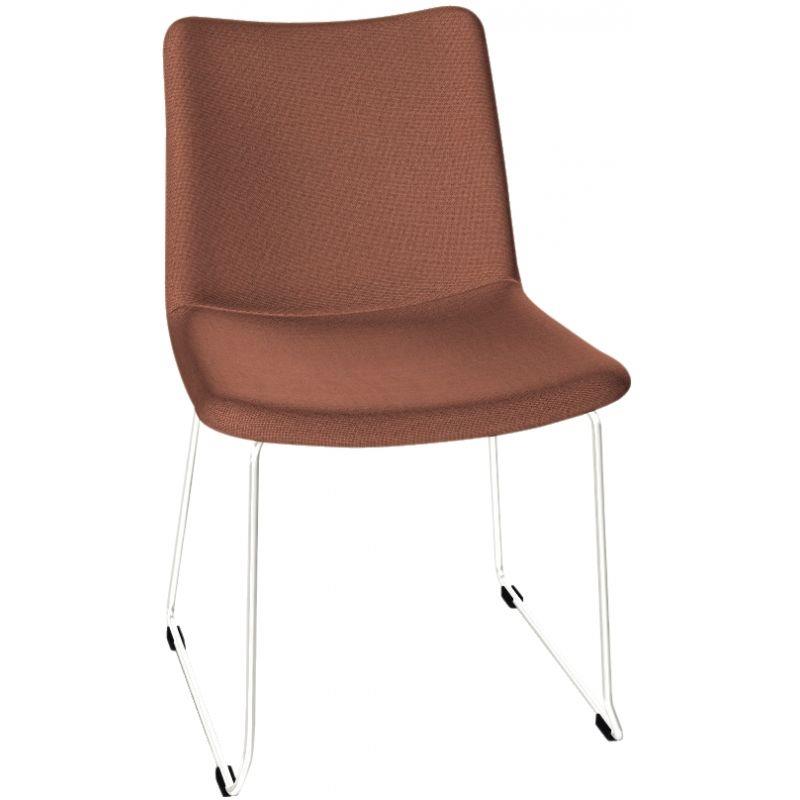 Ref. 93596, Chauffeuse L sur pied filaire chrome tapissée Saumon, marque HARMONY