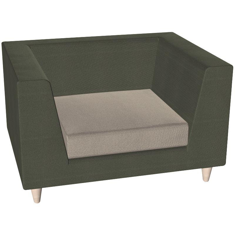 Ref. 93607, Canapé Lounge 1 place L91cm tissu bicolore structure cyprès/assise givre, marque HARMONY