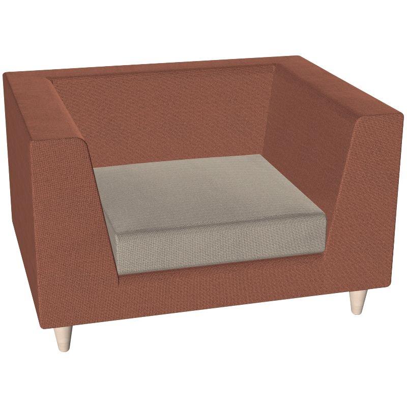 Ref. 93608, Canapé Lounge 1 place L91cm tissu bicolore structure saumon/assise givre, marque HARMONY