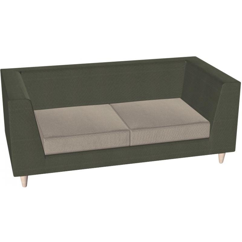 Ref. 93617, Canapé Lounge 2 places L146cm tissu bicolore structure cyprès/assise givre, marque HARMONY