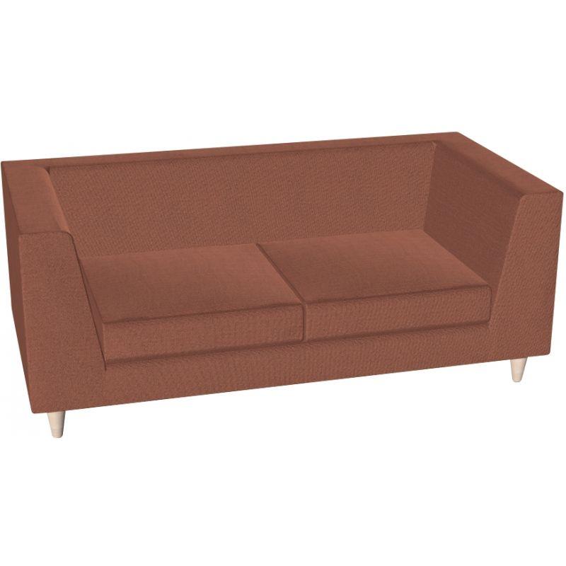 Ref. 93619, Canapé Lounge 2 places L146cm tissu uni saumon, marque HARMONY