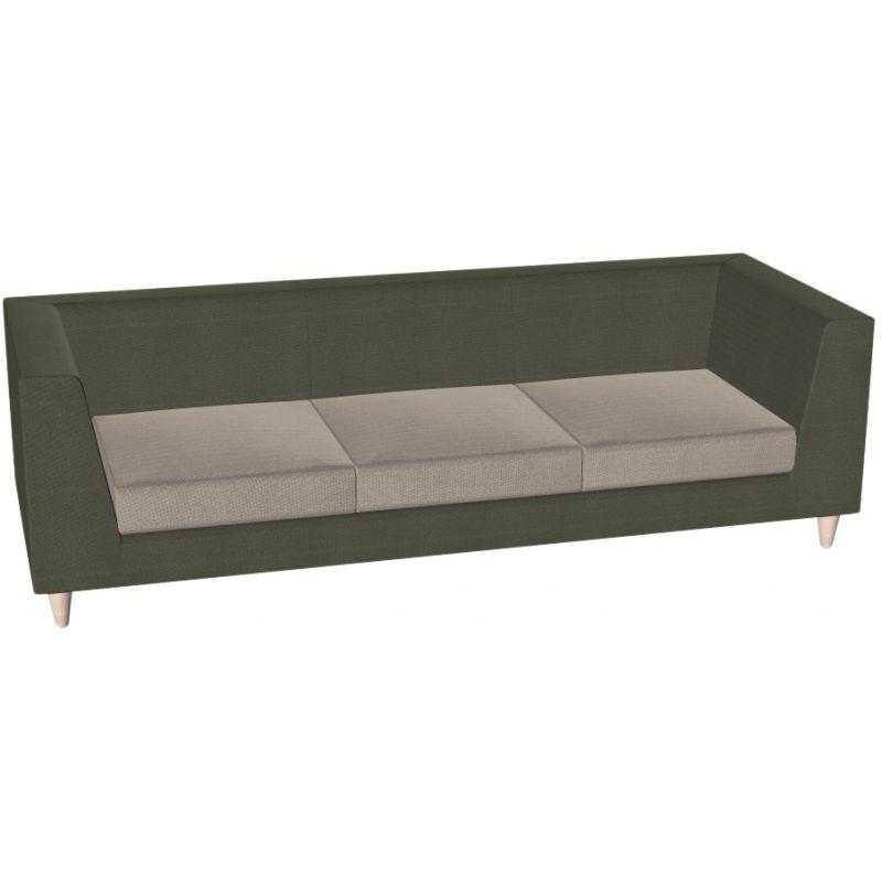 Ref. 93627, Canapé Lounge 3 places L201cm tissu bicolore structure cyprès/assise givre, marque HARMONY