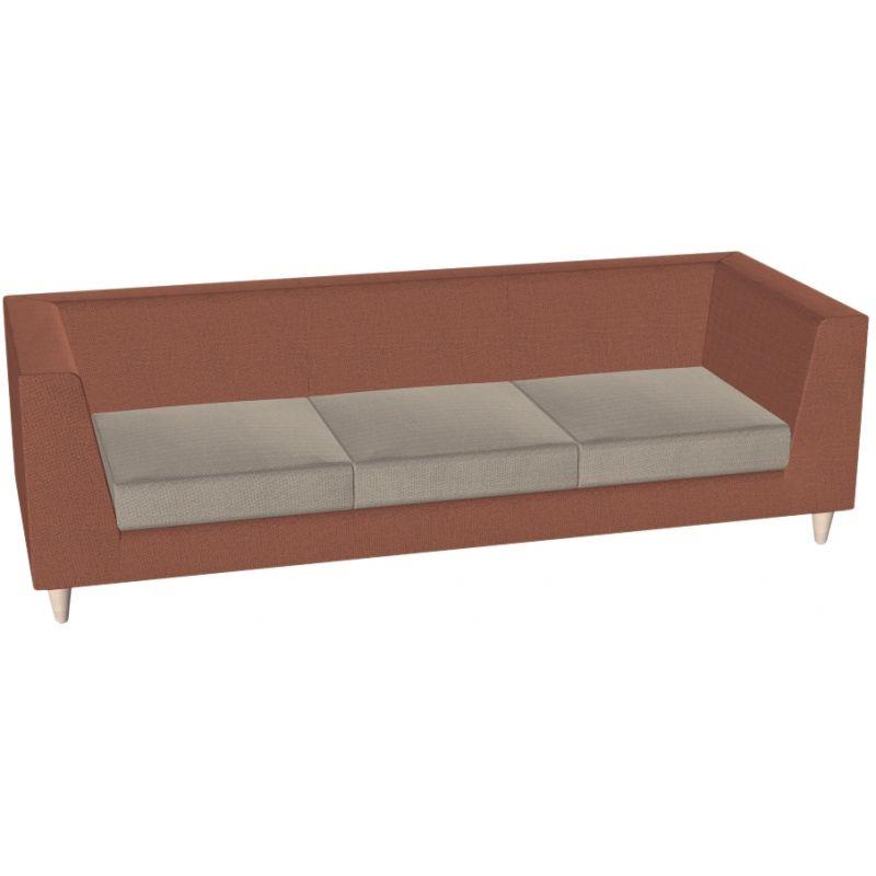 Ref. 93628, Canapé Lounge 3 places L201cm tissu bicolore structure saumon/assise givre, marque HARMONY