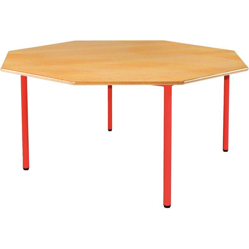 Ref. 94212, Table  octogonale 4 pieds Ø120cm T0 rouge, marque N.C
