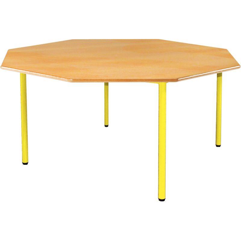 Ref. 94214, Table  octogonale 4 pieds Ø120cm T0 jaune, marque N.C