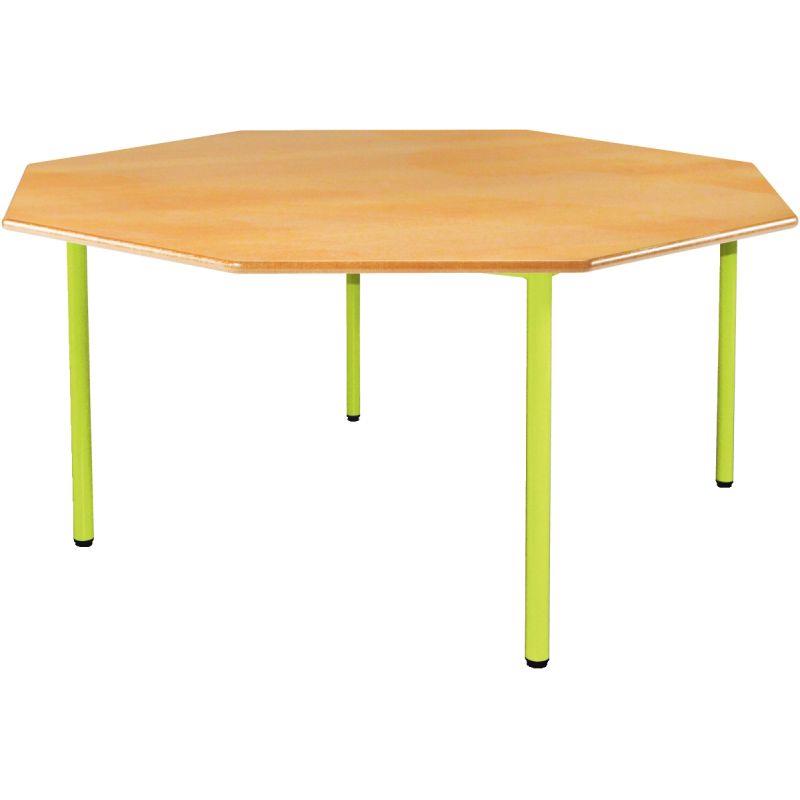 Ref. 94215, Table  octogonale 4 pieds Ø120cm T0 vert granny, marque N.C