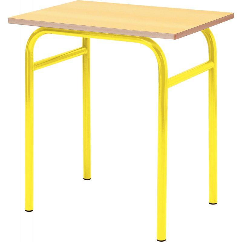 Ref. 94222, Table fixe 4 pieds 70x50cm T4 jaune, marque N.C