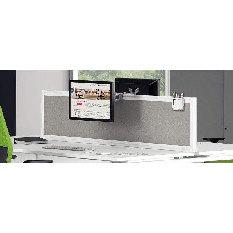 Ref. 94642, Panneau écran tissu acoustiques L140xH40cm tissu gris chiné cadres alu, marque N.C