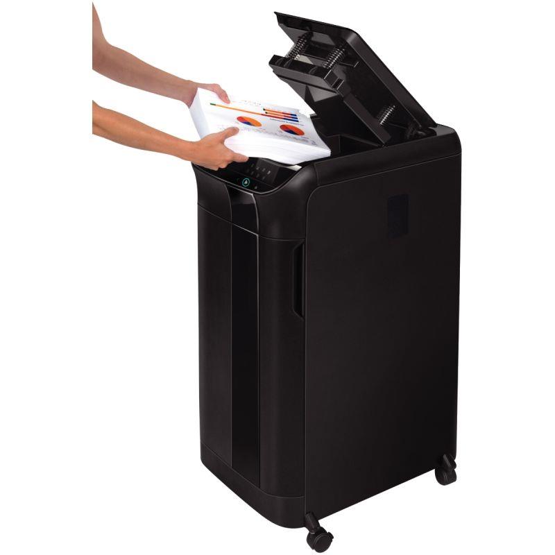 Ref. 94685, Destructeur AutoMax 550C coupe croisée 550 feuilles noir, marque FELLOWES