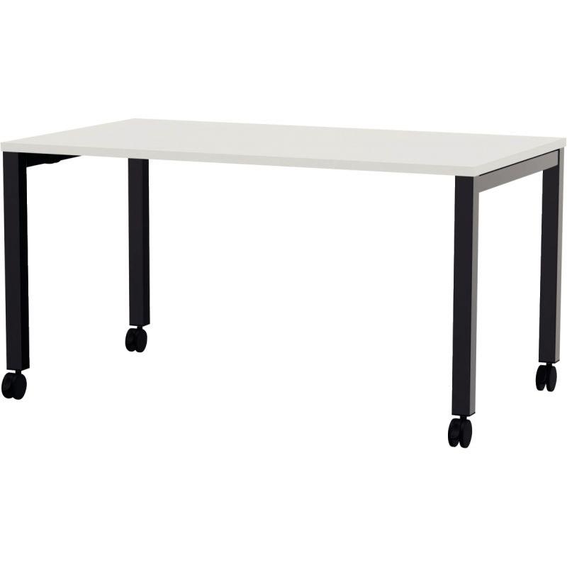 Ref. 94781, Table L160 cm x P80 cm x H73,5 cm Perform Mobile plateau Blanc neige piétement Noir, marque N.C