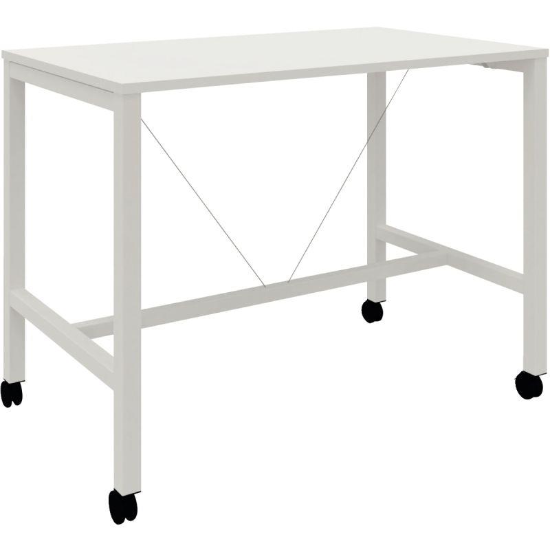 Ref. 94787, Table L140 cm x P80 cm x H104,5 cm Perform Mobile plateau Blanc neige piétement Noir, marque N.C