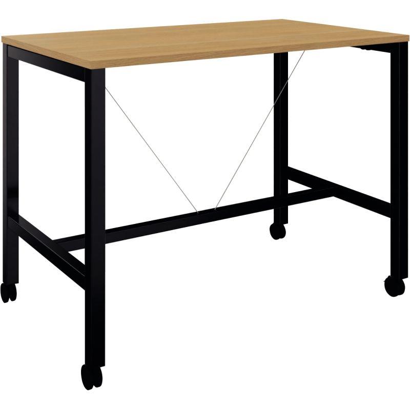 Ref. 94788, Table L140 cm x P80 cm x H104,5 cm Perform Mobile plateau Chêne Clair piétement Noir, marque N.C