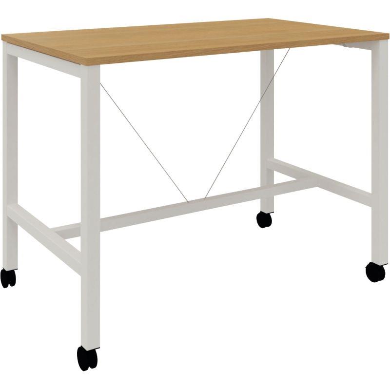 Ref. 94789, Table L140 cm x P80 cm x H104,5 cm Perform Mobile plateau Chêne Clair piétement Blanc, marque N.C