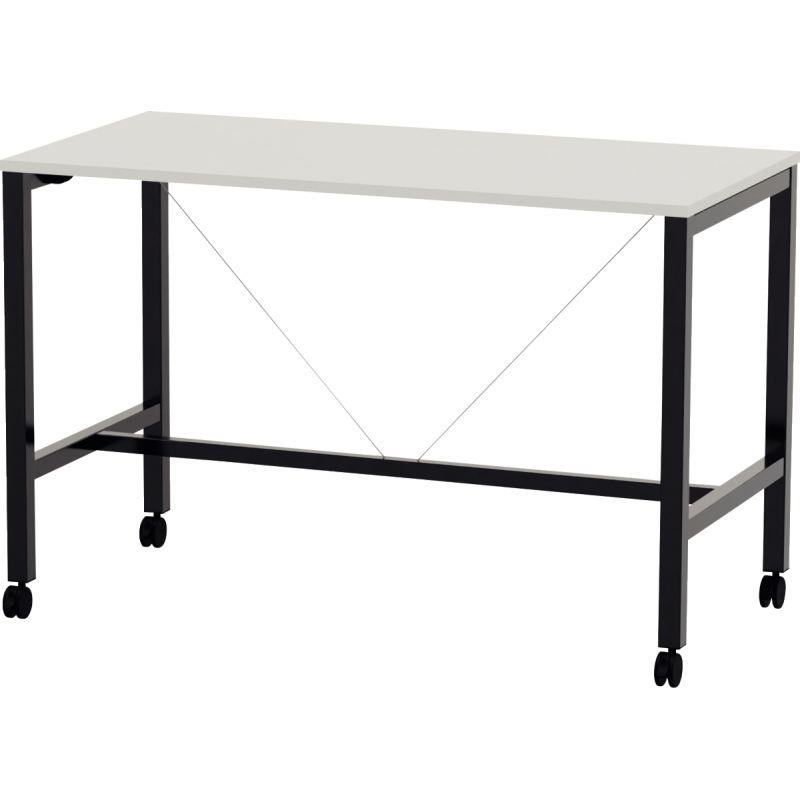 Ref. 94790, Table L160 cm x P80 cm x H104,5 cm Perform Mobile plateau Blanc neige piétement Noir, marque N.C