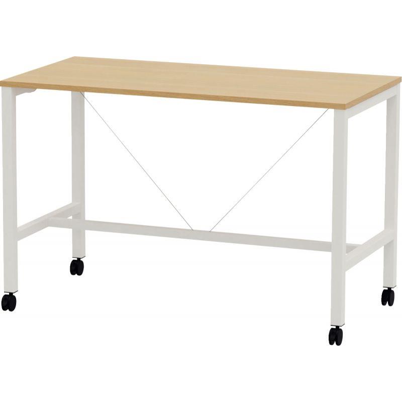 Ref. 94792, Table L160 cm x P80 cm x H104,5 cm Perform Mobile plateau Chêne Clair piétement Blanc, marque N.C