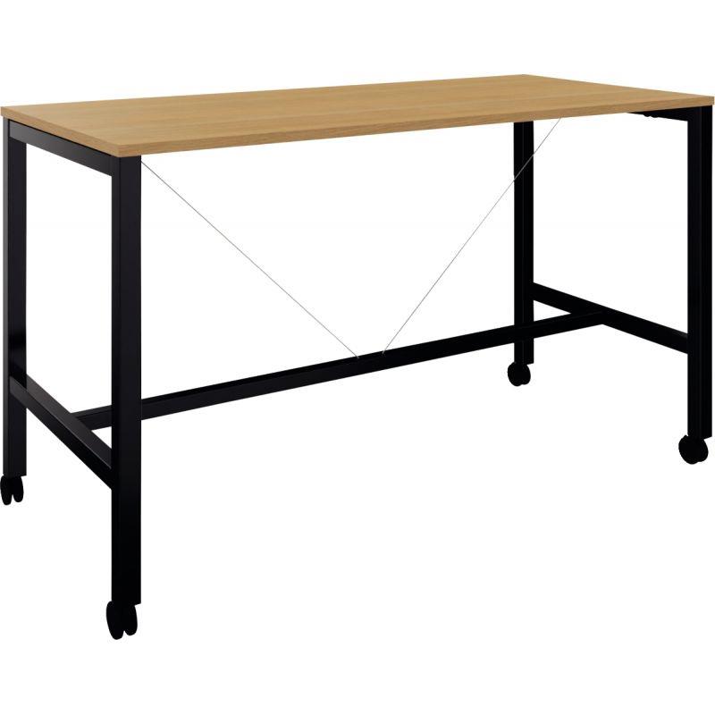 Ref. 94794, Table L180 cm x P80 cm x H104,5 cm Perform Mobile plateau Chêne Clair piétement Noir, marque N.C
