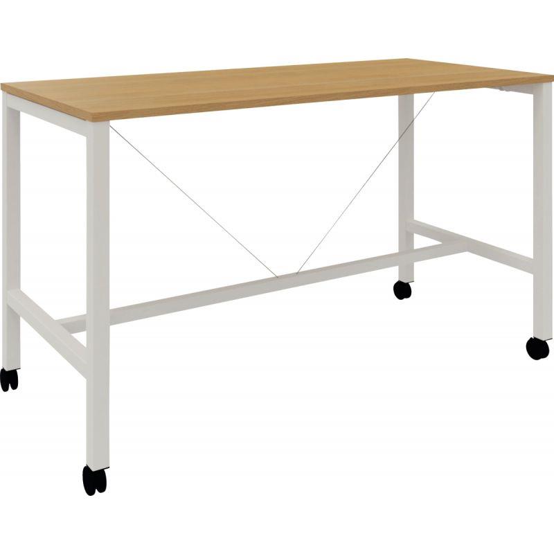 Ref. 94795, Table L180 cm x P80 cm x H104,5 cm Perform Mobile plateau Chêne Clair piétement Blanc, marque N.C