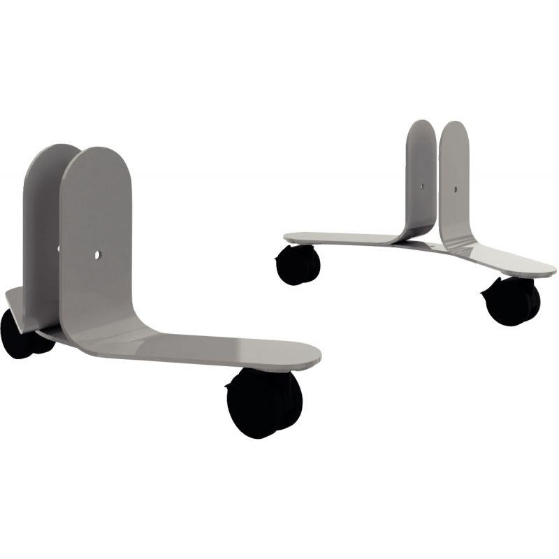 Ref. 94829, Jeu de 2 pieds sur roulettes Gris aluminium, marque N.C