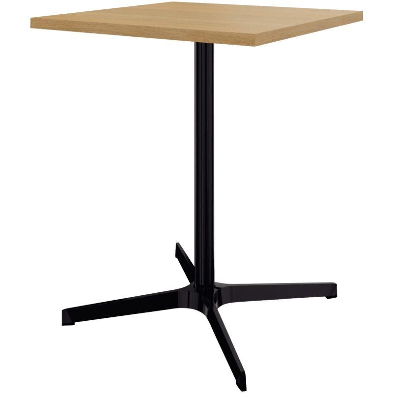 Ref. 94839, Table indoor L60 cm x l60 cm x H73,5 cm Lucie plateau Chêne Clair piétement Noir, marque N.C