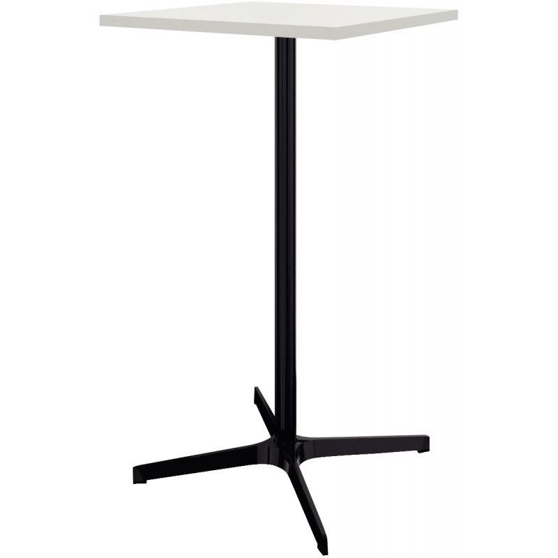 Ref. 94840, Table indoor L60 cm x l60 cm x H105 cm Lucie plateau Blanc neige piétement Noir, marque N.C