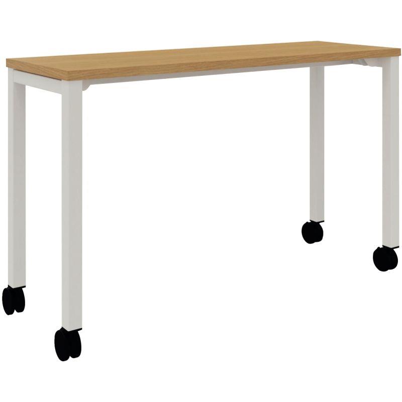 Ref. 95145, Table L120 cm x P40 cm x H73,5 cm Perform Mobile plateau Chêne Clair piétement Blanc, marque N.C