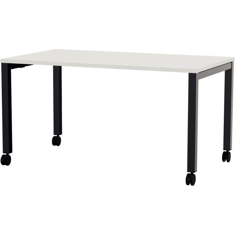 Ref. 95149, Table L140 cm x P80 cm x H73,5 cm Perform Mobile plateau Blanc neige piétement Noir, marque N.C