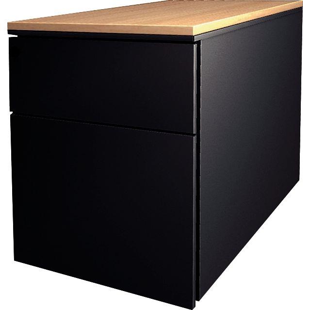 Ref. 95321, Caisson métallique mobile 3 tiroirs plateau mélamine hêtre clair/corps anthracite, marque N.C
