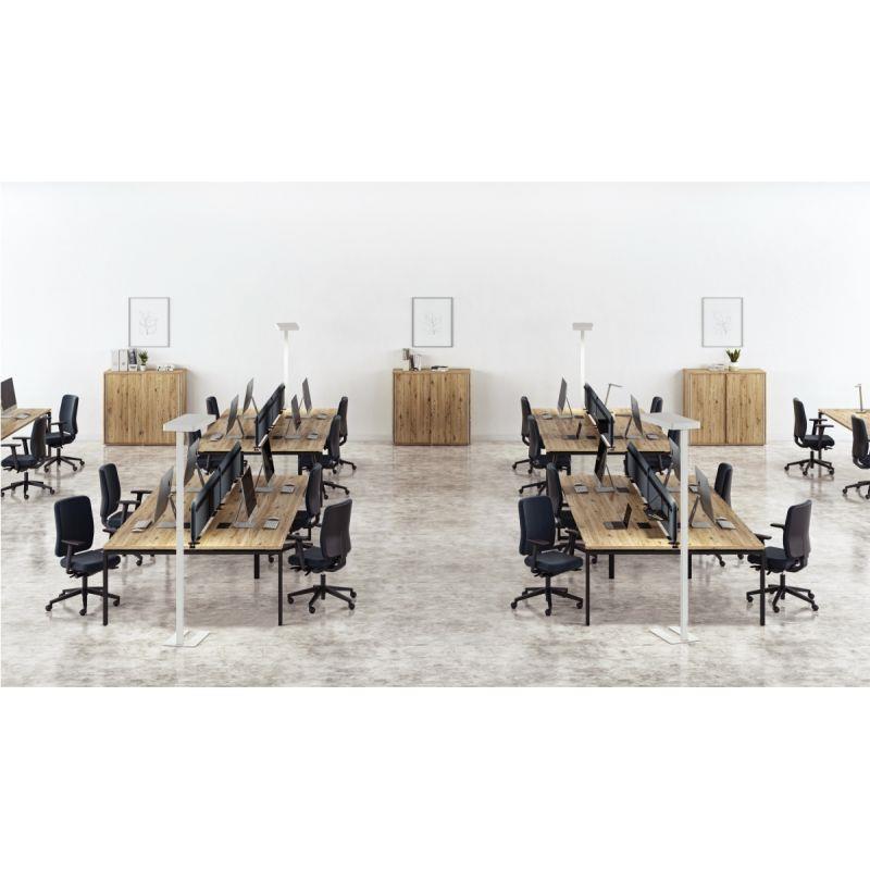 Ref. 95335, Table de bureau plateau fixe départ L120cm 4p Conect plateau chêne brunswick/piètement anthracite, marque N.C