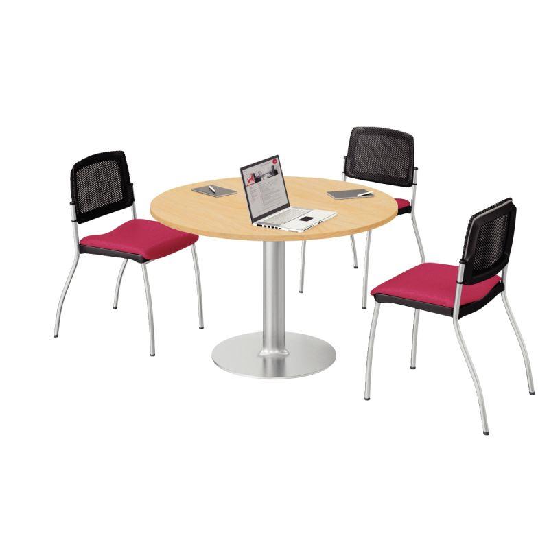 Ref. 95344, Table ronde Ø120cm épaisseur 25 plateau hêtre clair/piètement anthracite, marque N.C